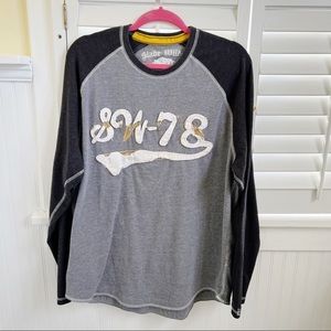 Slade Wilder 2-Tone Gray Long-Sleeve Baseball Tee Size XXL